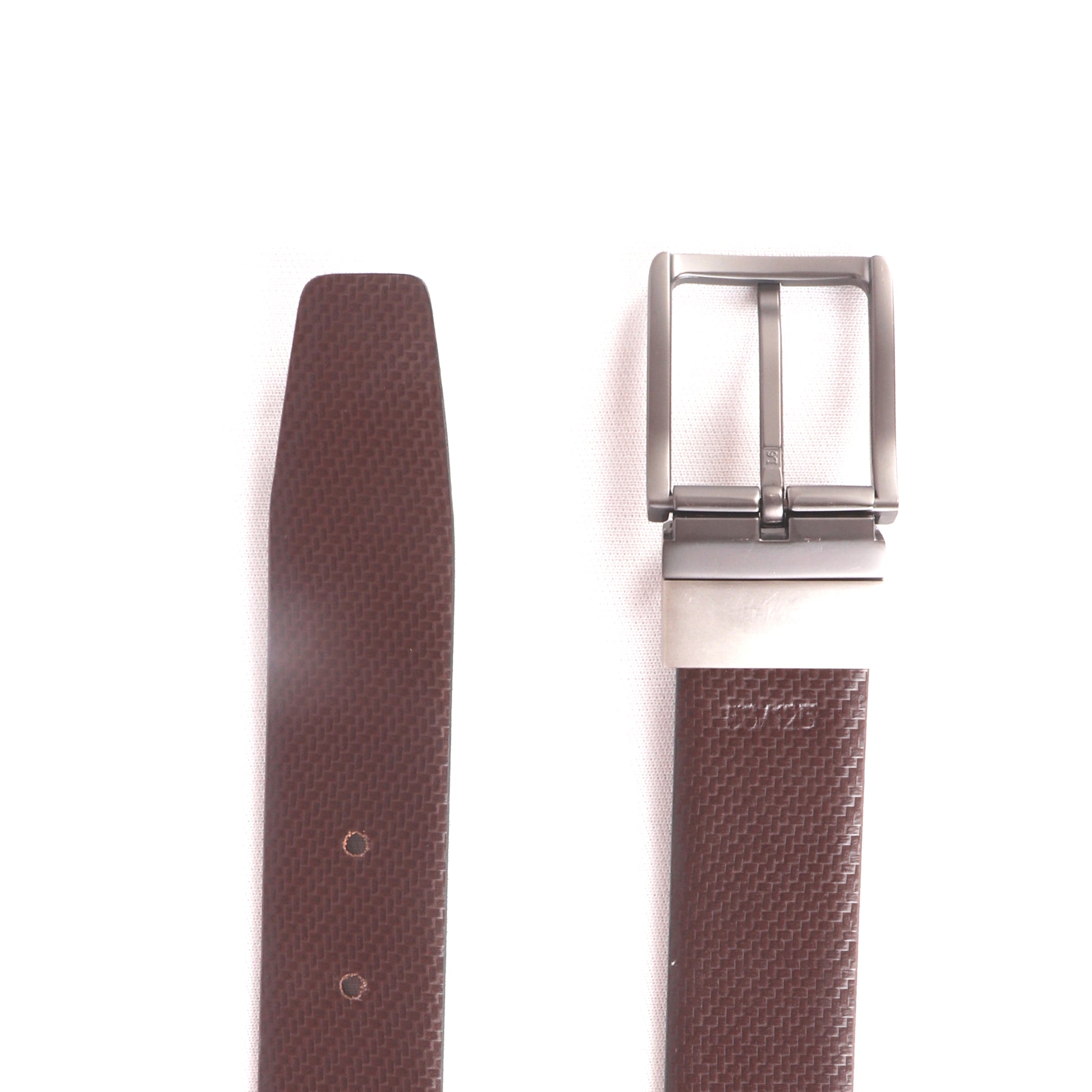 Men Black & Brown Reversible Textured Formal Belt - Chiti