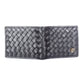 Black Woven RFID Protected Leather Wallet - Chiti