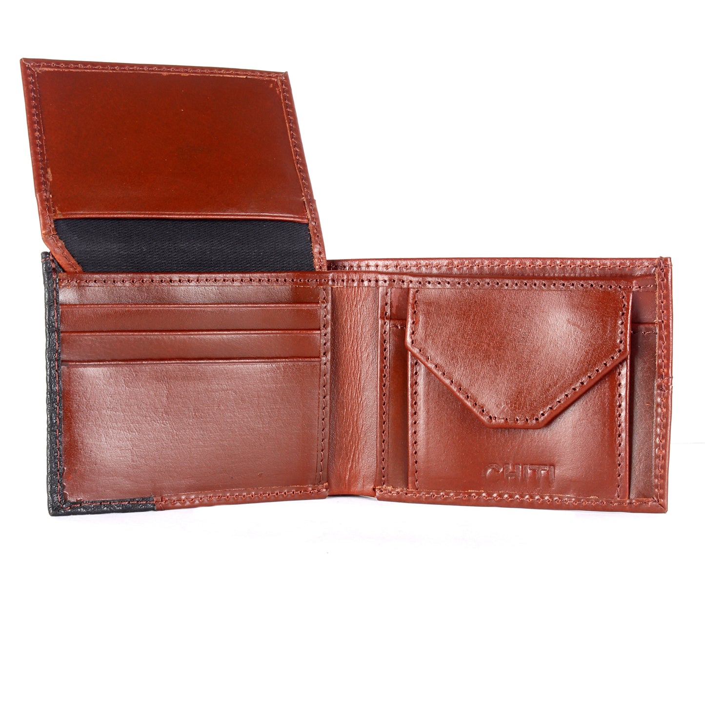 Dual Color RFID Protected Genuine Leather Wallet