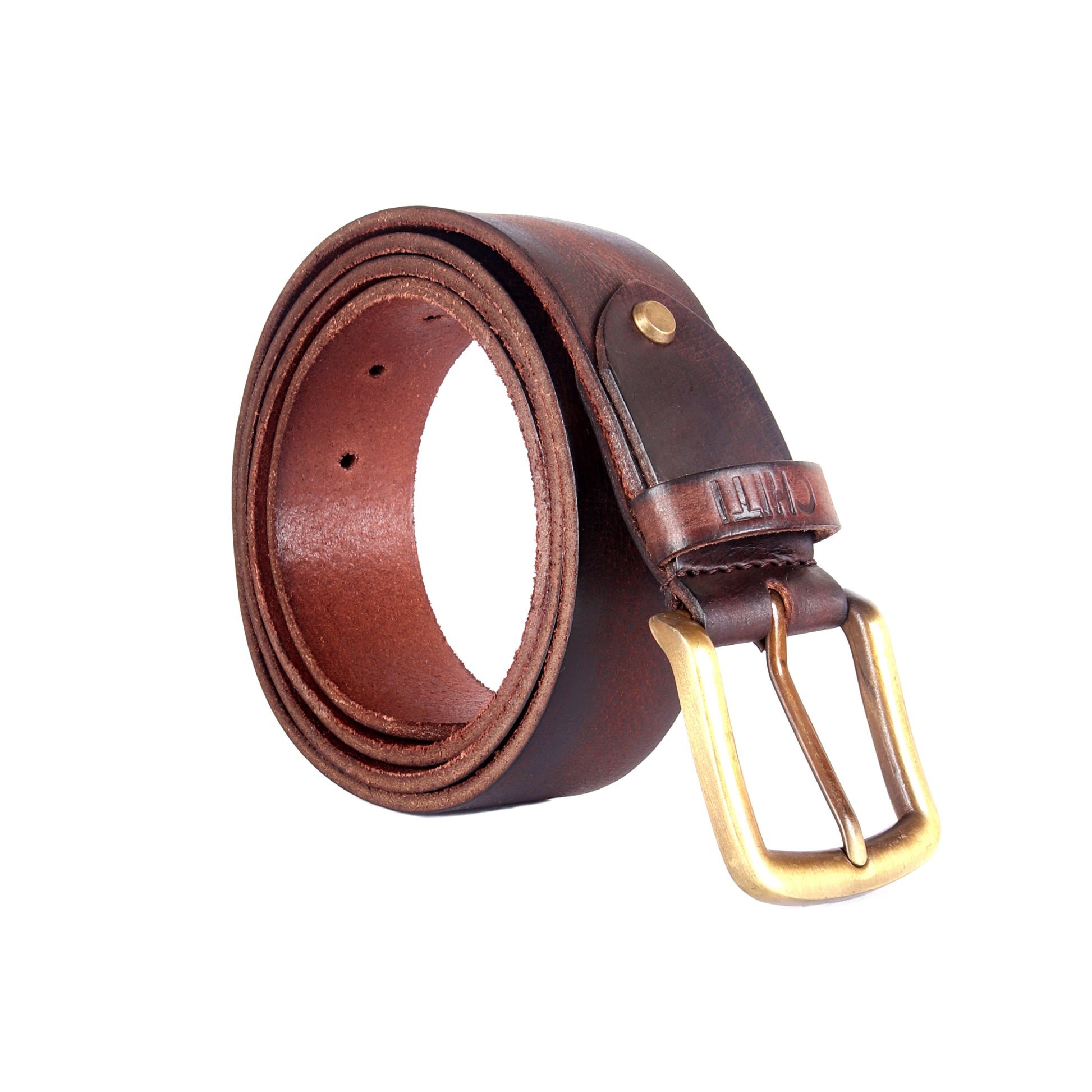 Sahara Saga: Antique Buckle Crushed Leather Belt - Chiti