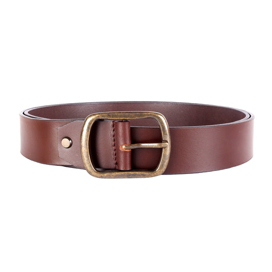 Retro Charm Brown Leather Belt - Chiti