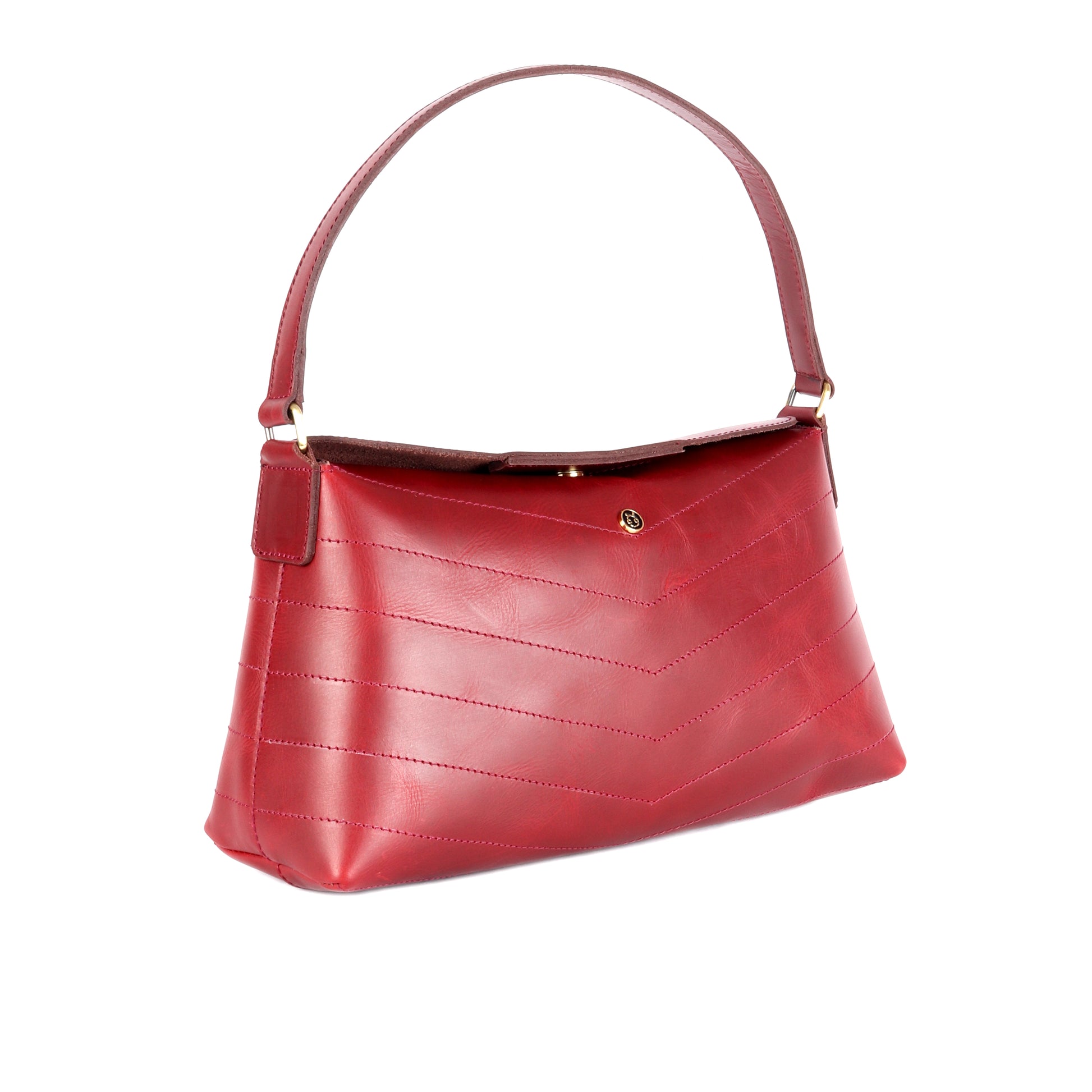 Callisto Burgundy Leather Satchel - Chiti