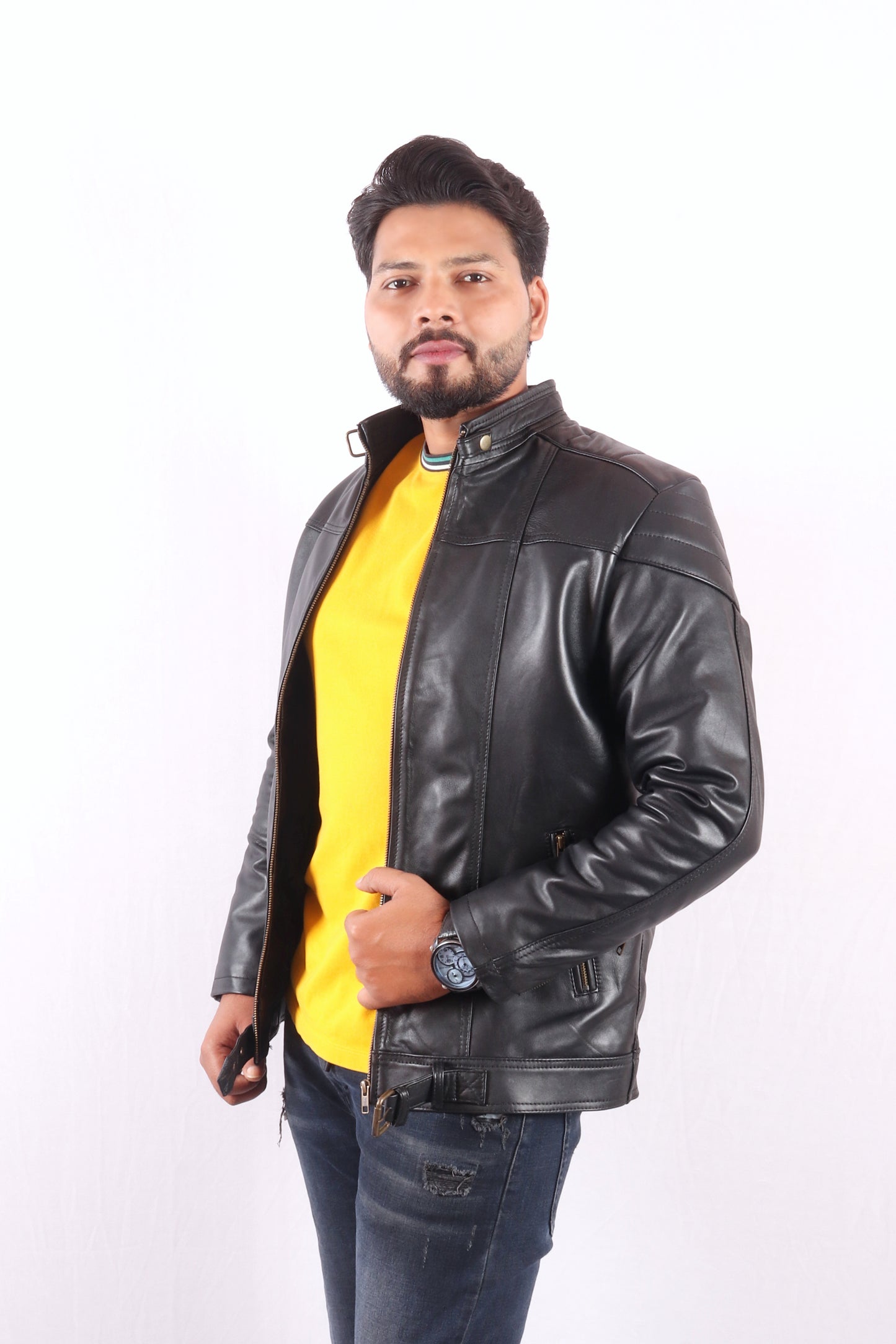 Urban Wrap Black Leather jacket - Chiti