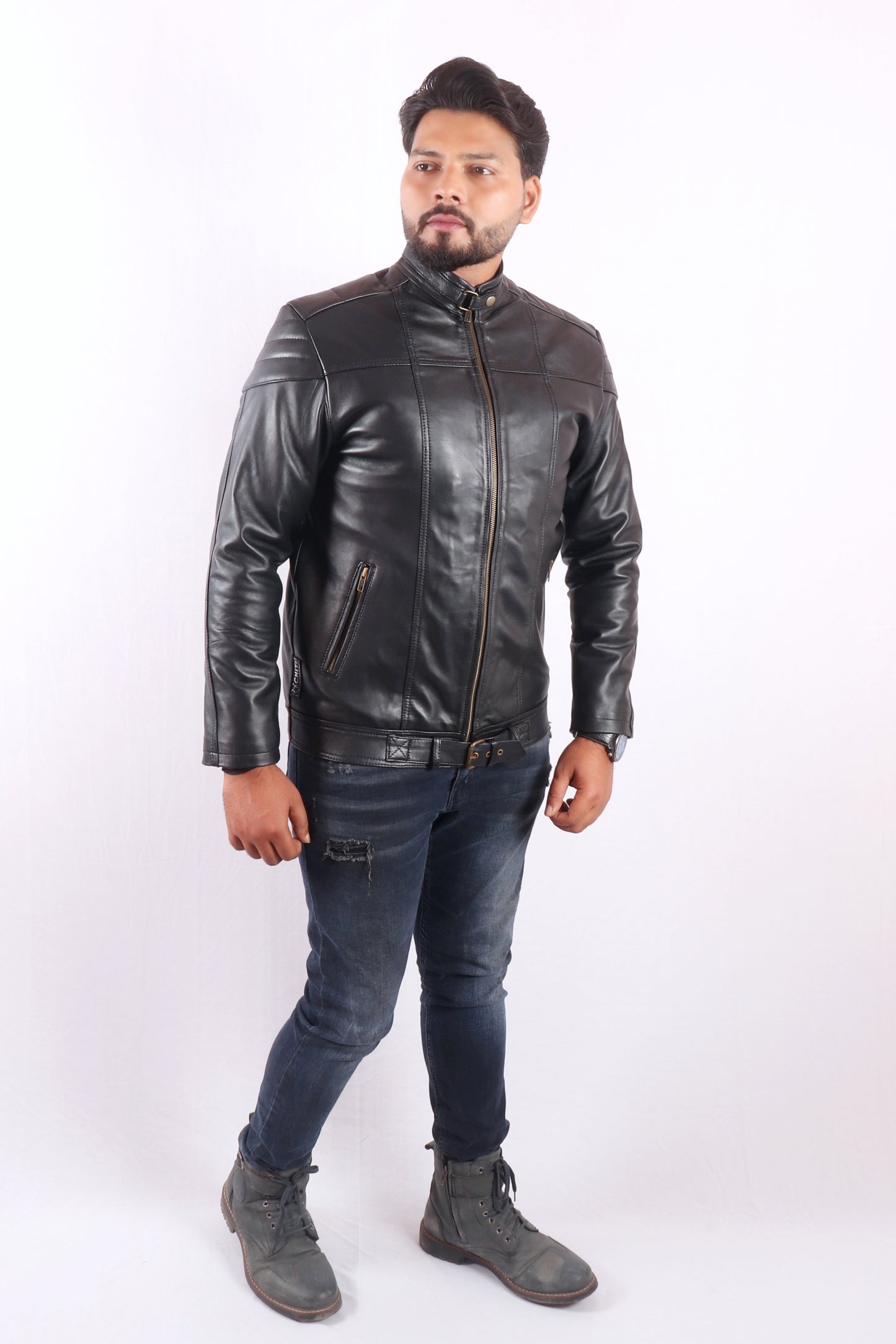 Urban Wrap Black Leather jacket - Chiti